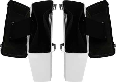 Hard Saddlebags Saddle bags W/Chrome Conversion Brackets for Harley Davidson 1984-2017 Softail Models FLST, FLSTC, FLSTF, FLSTN FLSTS models,White in Saudi Arabia