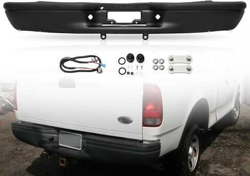 PENSUN Rear Bumper Replacement Fit For Ford F-150 2009-2014 with Parking Sensor Holes – Heavy Duty Steel Chrome Direct Fit Rear Bumper Cover OEM FO1103166 in Kuwait