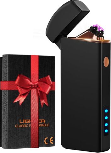 Coquimbo Stocking Stuffers Gifts for Dad Men: Electric Lighter Dad Mens Gifts for Christmas, Rechargeable Windproof Lighter Flameless Dual Arc Plasma Lighters for Household Candle Incense Fireplace in Saudi Arabia