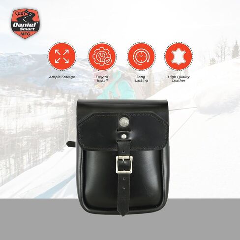 Daniel Smart Leather Sissy Bar Tool Bag for Motorcycles Durable and Stylish Perfect accessory for Motorcyclist Black in Saudi Arabia