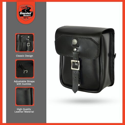 Daniel Smart Leather Sissy Bar Tool Bag for Motorcycles Durable and Stylish Perfect accessory for Motorcyclist Black in Saudi Arabia