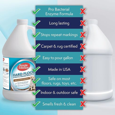 Simple Solution Hard Floor Extreme Pet Stain and Odor Eliminator Spray, Dog and Cat Enzyme Cleaner, Pro-Bacteria Cleaning Power, Strong Urine, Pee and Poop Smell Remover for Hardwood Floors, 32 oz in Kuwait