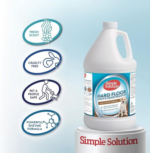 Simple Solution Hard Floor Extreme Pet Stain and Odor Eliminator Spray, Dog and Cat Enzyme Cleaner, Pro-Bacteria Cleaning Power, Strong Urine, Pee and Poop Smell Remover for Hardwood Floors, 32 oz in Kuwait