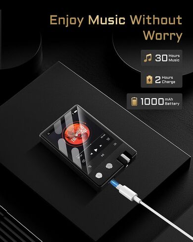 مشغل MP3 مع بلوتوث، مشغل موسيقى صوتي رقمي HiFi DSD/FLAC محمول، يدعم Flac DSD256/128/64، شاشة IPS محمولة 2.4 بوصة، بطاقة Micro SD متضمنة 64 جيجابايت، يدعم ما يصل إلى 256 جيجابايت Z12Pro in Saudi Arabia