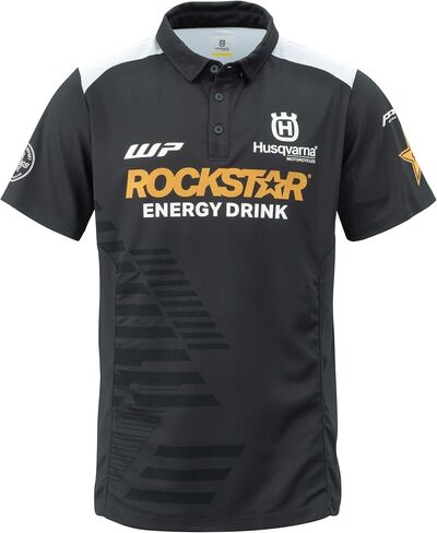 Husqvarna Rockstar Men's Replica Team Polo, Black/White in Saudi Arabia