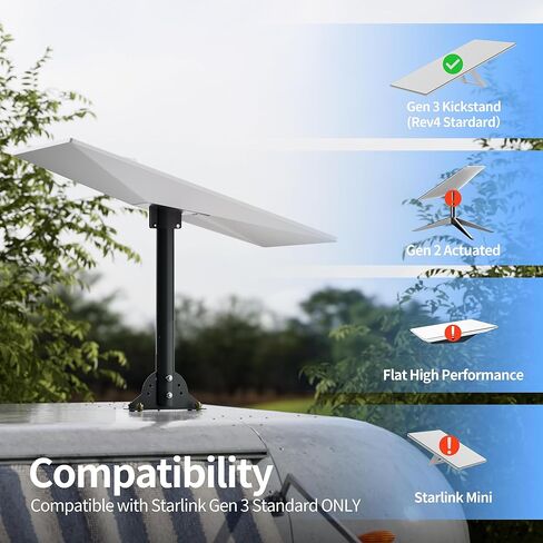 Starlink Gen 3 Mount Starlink Wall Mount Gen 3، طقم تثبيت عمود معدني قابل للتعديل 16 بوصة للطبق القياسي V3 عالي التحمل على الحائط ودعامة Starlink Internet Kit القمر الصناعي in Kuwait