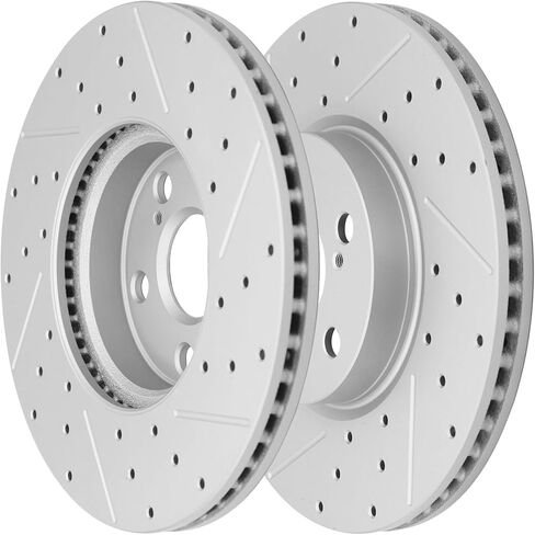 Disc Brake Rotor Front Drilled and Slotted Vented Rotors for 2009 2010 2011 2012 2013 2014 2015 2016 2017 2018 Toyota Corolla 2008-2014 Scion Xd in Kuwait