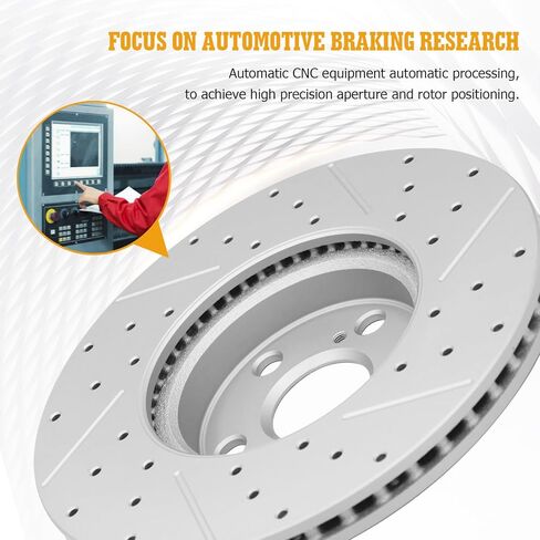 Disc Brake Rotor Front Drilled and Slotted Vented Rotors for 2009 2010 2011 2012 2013 2014 2015 2016 2017 2018 Toyota Corolla 2008-2014 Scion Xd in Kuwait