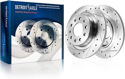 Detroit Axle - 4pc دوارات الفرامل للفترة 2017-2018 Chevy Malibu Lacrosse ، 2018 Expenox GMC Terrain ، Righted and Sloted Dist Routors Replication: 11.81 "بوصة الأمامية و 11.34 بوصة خلفية بوصة خلفية بوصة. in Saudi Arabia