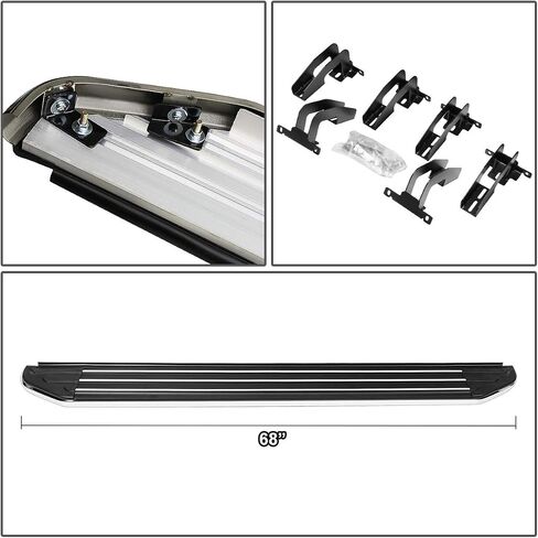 Auto Dynasty Running Boards for 2011-2023 Jeep Grand Cherokee Dodge Durango, 6.5" Pair of Stainless Steel Side Steps Nerf Bars, Exc SRT/Trail Hawk Model, 6.5" x 69" Step Bars, Polished in Saudi Arabia
