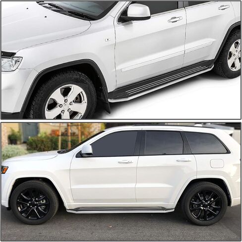 Auto Dynasty Running Boards for 2011-2023 Jeep Grand Cherokee Dodge Durango, 6.5" Pair of Stainless Steel Side Steps Nerf Bars, Exc SRT/Trail Hawk Model, 6.5" x 69" Step Bars, Polished in Saudi Arabia