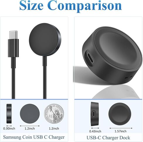 USB C Charger Dock for Samsung Galaxy Watch 42mm/46mm, 5W Upgraded Charging Cradle Compatible with Galaxy Watch SM-R800/R810/R815 Smart Watch Charger, Only Charger Dock (Black) in Saudi Arabia