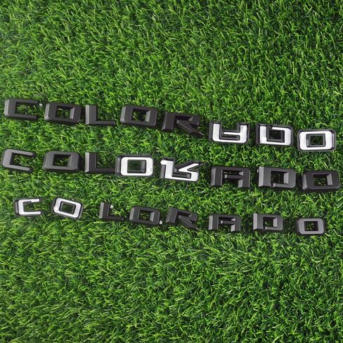 Everlay Emblem 3D Letter Side Door الخلفية الخلفية شارة الخلفية Nameplate متوافقة مع 2023-2024 مجموعة كولورادو V6 من 4pcs (أسود غير لامع) in Kuwait