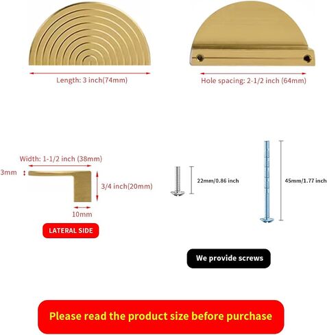 Brass Cabinet pulls Brushed Drawer pulls Modern Gold Cabinet pulls Cabinet Handles Drawer Handles for Dresser Closet (2Pack-5.7inch Polygon) in Saudi Arabia