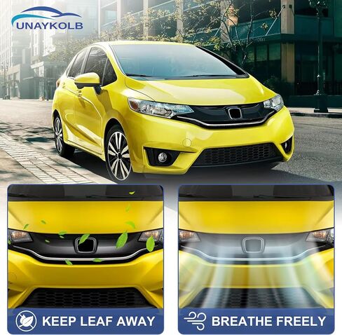 Front Chrome & Black Bumper Grille Fits 2015-17 Honda Fit DX EX LX SE 1.5L in Saudi Arabia