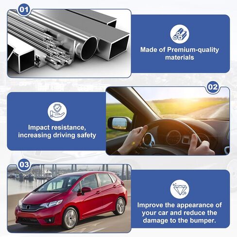 Front Chrome & Black Bumper Grille Fits 2015-17 Honda Fit DX EX LX SE 1.5L in Saudi Arabia