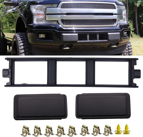Front Bumper Guards Pads Inserts End Caps & Lower Center Grille Cover Trim Panel Compatible with 2018 2019 2020 Ford F150 in Saudi Arabia