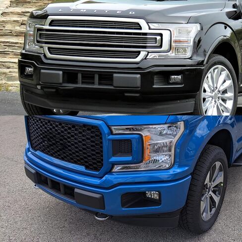 Front Bumper Guards Pads Inserts End Caps & Lower Center Grille Cover Trim Panel Compatible with 2018 2019 2020 Ford F150 in Saudi Arabia