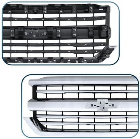 GeRRiT Front Bumper Grille Grill Chrome For 2016 2017 2018 Chevrolet Silverado 1500,Upper Grill Assembly Replacement for 84134045 84602489 in Saudi Arabia