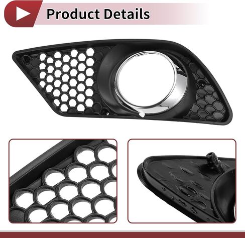 1 PC FOG LIGHT GRILL لـ Mercedes-Benz C300 2008-2012 الأمام الأمامي الأيسر السفلي من المصد يرفع غطاء ضوء الإدراج in Saudi Arabia
