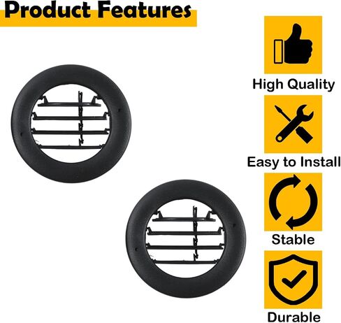 2PCS FL1Z-19893-AH FL1Z19893AH السقف الخلفي AC AIR VENT GRILLE متوافق مع Ford Expedition Lincoln Navigator 2015-2020 (Black) in Saudi Arabia