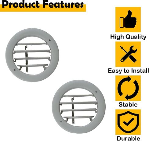 2PCS FL1Z-19893-AH FL1Z19893AH السقف الخلفي AC AIR VENT GRILLE متوافق مع Ford Expedition Lincoln Navigator 2015-2020 (Black) in Kuwait