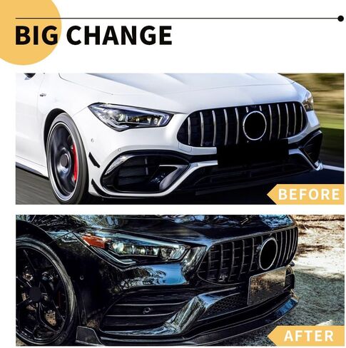 MAXDOM Replacement Front Upper Grill Fit for Mercedes Benz (2013-2019) W117 C117 CLA-Class CLA200 CLA250 CLA45 AMG – Gloss Black GTR GT Style ABS Grille in Kuwait