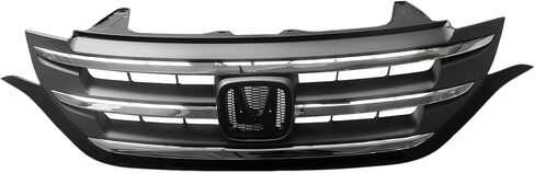 Partsflow Front Pumper Grille Matt Black Grill مع تقليم Chrome لعام 2012 2013 2014 Honda CR-V in Saudi Arabia
