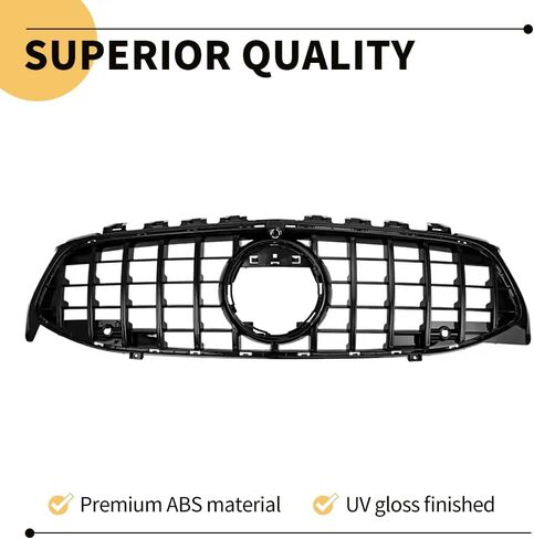 MAXDOM Replacement Front Upper Grill Fit for Mercedes Benz (2013-2019) W117 C117 CLA-Class CLA200 CLA250 CLA45 AMG – Gloss Black GTR GT Style ABS Grille in Kuwait