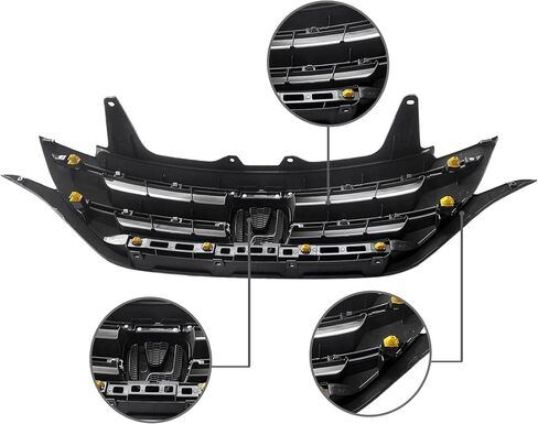 Partsflow Front Pumper Grille Matt Black Grill مع تقليم Chrome لعام 2012 2013 2014 Honda CR-V in Saudi Arabia