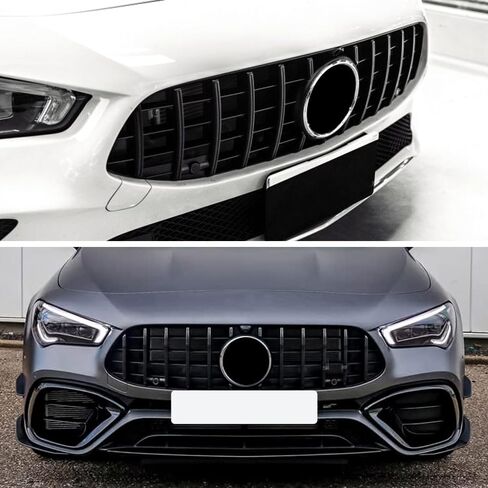 MAXDOM Replacement Front Upper Grill Fit for Mercedes Benz (2013-2019) W117 C117 CLA-Class CLA200 CLA250 CLA45 AMG – Gloss Black GTR GT Style ABS Grille in Kuwait