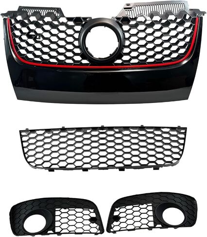 الشبكة الأمامية العلوية السفلى الشواية والضباب الغطاء الشواية المتوافقة مع الجولف Jetta MK5 GTI GLI 2006 2007 2008 2008 in Saudi Arabia