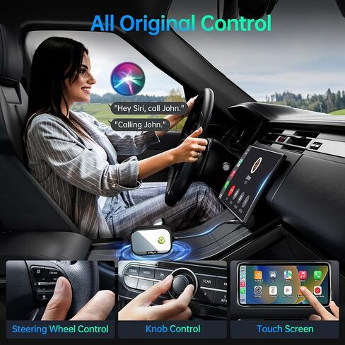 Wireless CarPlay Adapter for Apple iPhone, Converts Factory Wired CarPlay to Wireless CarPlay 2024 Upgrade Plug & Play Auto Connect Fast Easy Use for Cars from 2017 & iPhone iOS Plum in Saudi Arabia