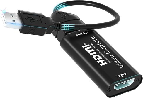 AMANKA Capture Card for 4K Record Game Capture Card with Streaming 4K HDMI Loop-Out Microphone Audio Video 1080P HDMI to USB 3.0 Video Capture Card for Gaming/Live Streaming/Video Conference in Saudi Arabia