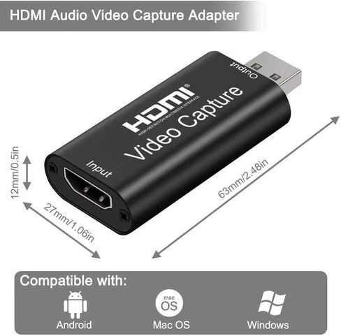 AMANKA Capture Card for 4K Record Game Capture Card with Streaming 4K HDMI Loop-Out Microphone Audio Video 1080P HDMI to USB 3.0 Video Capture Card for Gaming/Live Streaming/Video Conference in Saudi Arabia