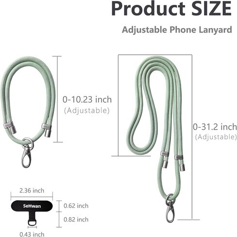 Cell Phone Lanyard Adjustable,2×Pads,1×Adjustable Neck Strap,1×Adjustable Wrist Strap,Outdoor Travel Essential in Saudi Arabia