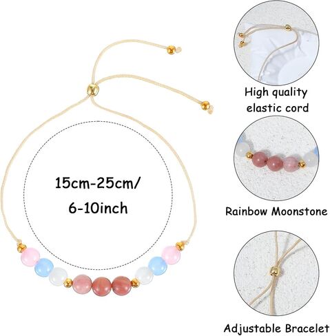 Grevosea Mum to Be Gifts, Adjustable Rainbow Moonstone Bracelet with Greeting Card Pregnancy Gifts for Mum Expecting Baby Shower Mummy to Be Mothers Day Jewelry Gifts in Saudi Arabia