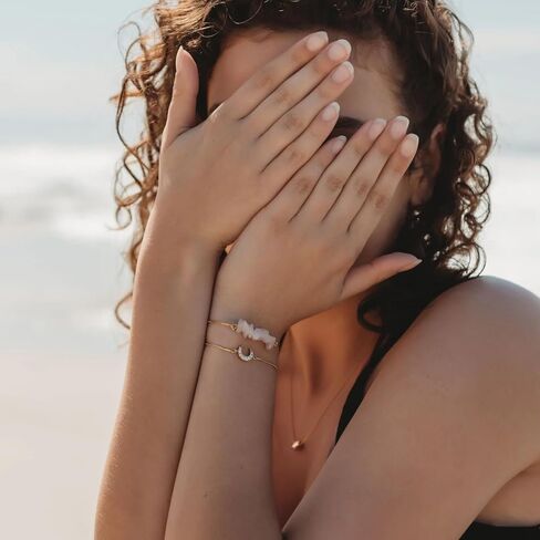 SALTY CALI Sparkle Moon Bolo ~ Salty Pendants ~ Bracelet ~ Ocean inspired dainty jewelry, Made in California! in Saudi Arabia