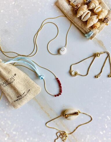 SALTY CALI Sparkle Moon Bolo ~ Salty Pendants ~ Bracelet ~ Ocean inspired dainty jewelry, Made in California! in Saudi Arabia
