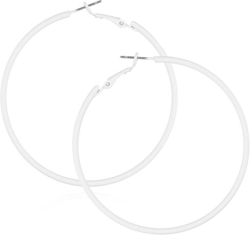 2Pcs Hoop Earrings for Women 70s 80s 90s Large Retro Neon Earrings 60mm Hoop Earrings Cute Beach Earrings Party Earrings Accessories for Women in Saudi Arabia