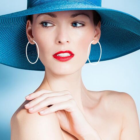 2Pcs Hoop Earrings for Women 70s 80s 90s Large Retro Neon Earrings 60mm Hoop Earrings Cute Beach Earrings Party Earrings Accessories for Women in Saudi Arabia