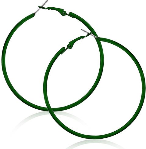 2Pcs Hoop Earrings for Women 70s 80s 90s Large Retro Neon Earrings 60mm Hoop Earrings Cute Beach Earrings Party Earrings Accessories for Women in Saudi Arabia