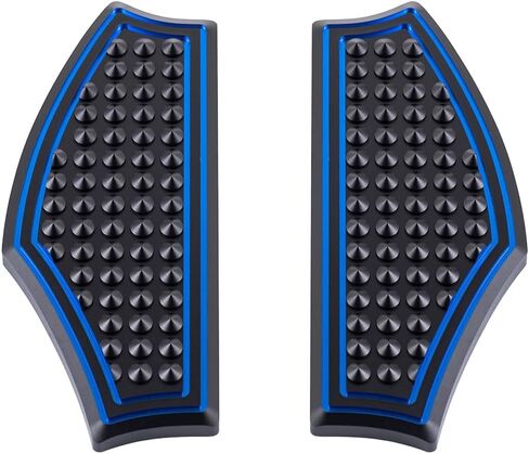 Advanblack 2024+ Harley Touring Passenger Floorboards CNC Rear Foot Pegs for Street Glide, Road Glide, Road King, Electra Glide (Black/Blue) in Saudi Arabia
