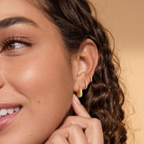 3 Pairs Gold/Silver Hoop Earrings Set for Women,Dainty Cubic Zirconia Hoop Earrings Women Stack Hypoallergenic Trendy Pack Jewelry in Saudi Arabia