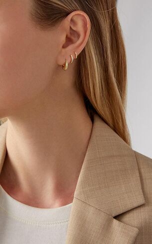 3 Pairs Gold/Silver Hoop Earrings Set for Women,Dainty Cubic Zirconia Hoop Earrings Women Stack Hypoallergenic Trendy Pack Jewelry in Saudi Arabia