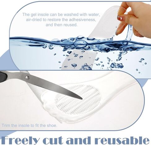 2 Pairs 3/4 Gel High Heel Inserts, Self-Adhesive Arch Support Cushions for Women, Comfortable Thin Insoles for Stilettos, Pumps, Sandals, and Flats (Transparent) in Saudi Arabia