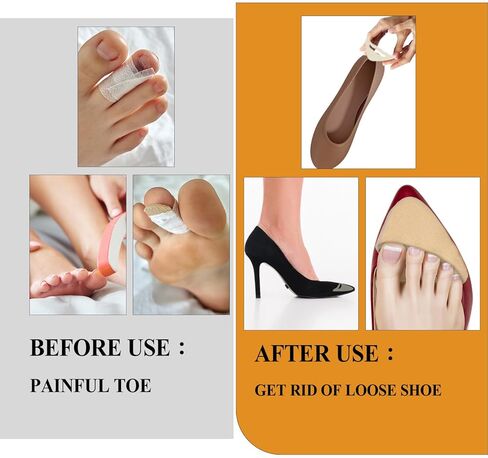 8 Pairs Toe Inserts Big Toe Plug Shoe Pads Reusable Soft Sponge Foam Toe Filler for Shoes Too Big Shoe Filler Unisex Suitable Casual Sports High Heels Boots (Black Beige) in Kuwait