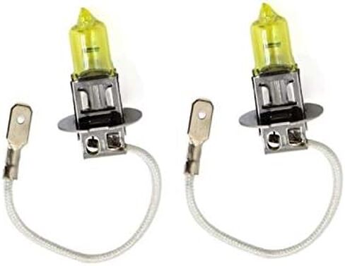 H1 Halogen Halogen Headlogy Xenon Lightbulb - زوج من 12 فولت 100 وات 3000K سوبر سوبر مشرق من المصباح المصباح الصفراء الذهبية الفائقة (زوج) in Kuwait
