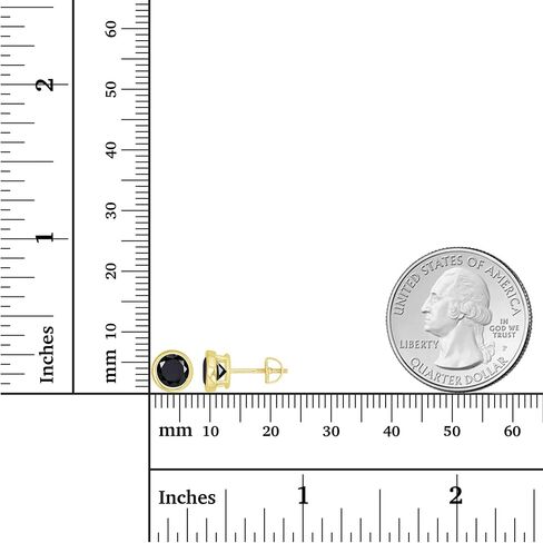 14K Gold Plated 925 Sterling Silver Hypoallergenic 7mm Round Bezel Set Genuine Birthstone Solitaire Screwback Stud Earrings in Saudi Arabia