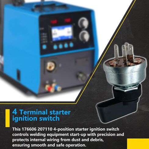 HD Switch Starter Ignition Switch, 4 Position, 4 Terminal Replaces Miller Welder 176606 207110,Includes Handle Lever & Dust Shield Grommet System in Saudi Arabia